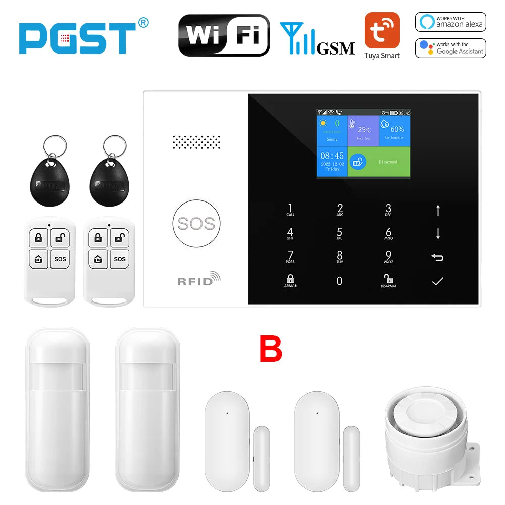 PGST Tuya Smart WiFi GSM Home Alarm System PGST Tuya Smart WiFi GSM Home Alarm System