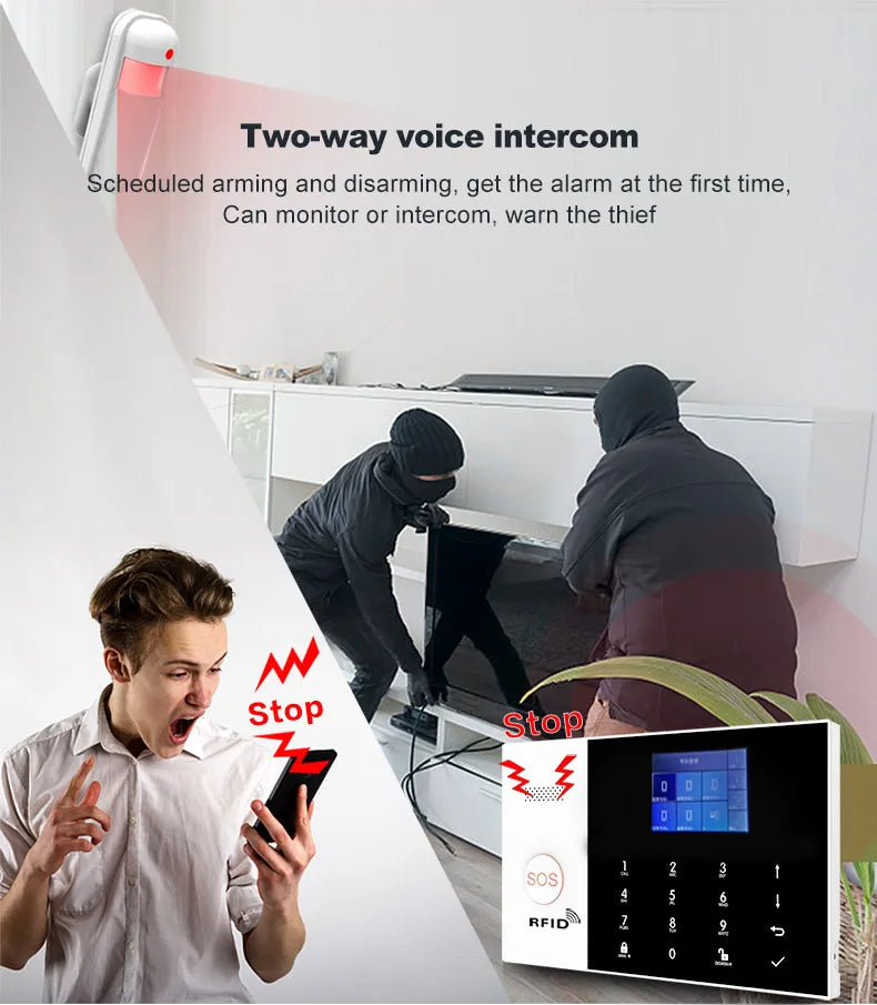 PGST Tuya Smart WiFi GSM Home Alarm System PGST Tuya Smart WiFi GSM Home Alarm System