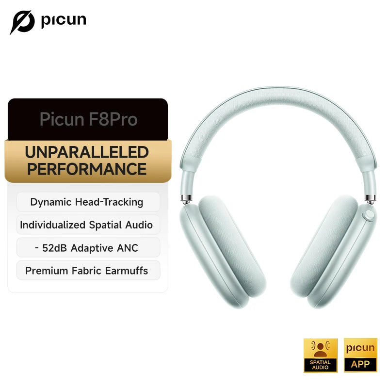 Picun F8 Pro ANC Wireless Headphones – 3D Audio & HD Mic Picun F8 Pro ANC Wireless Headphones – 3D Audio & HD Mic