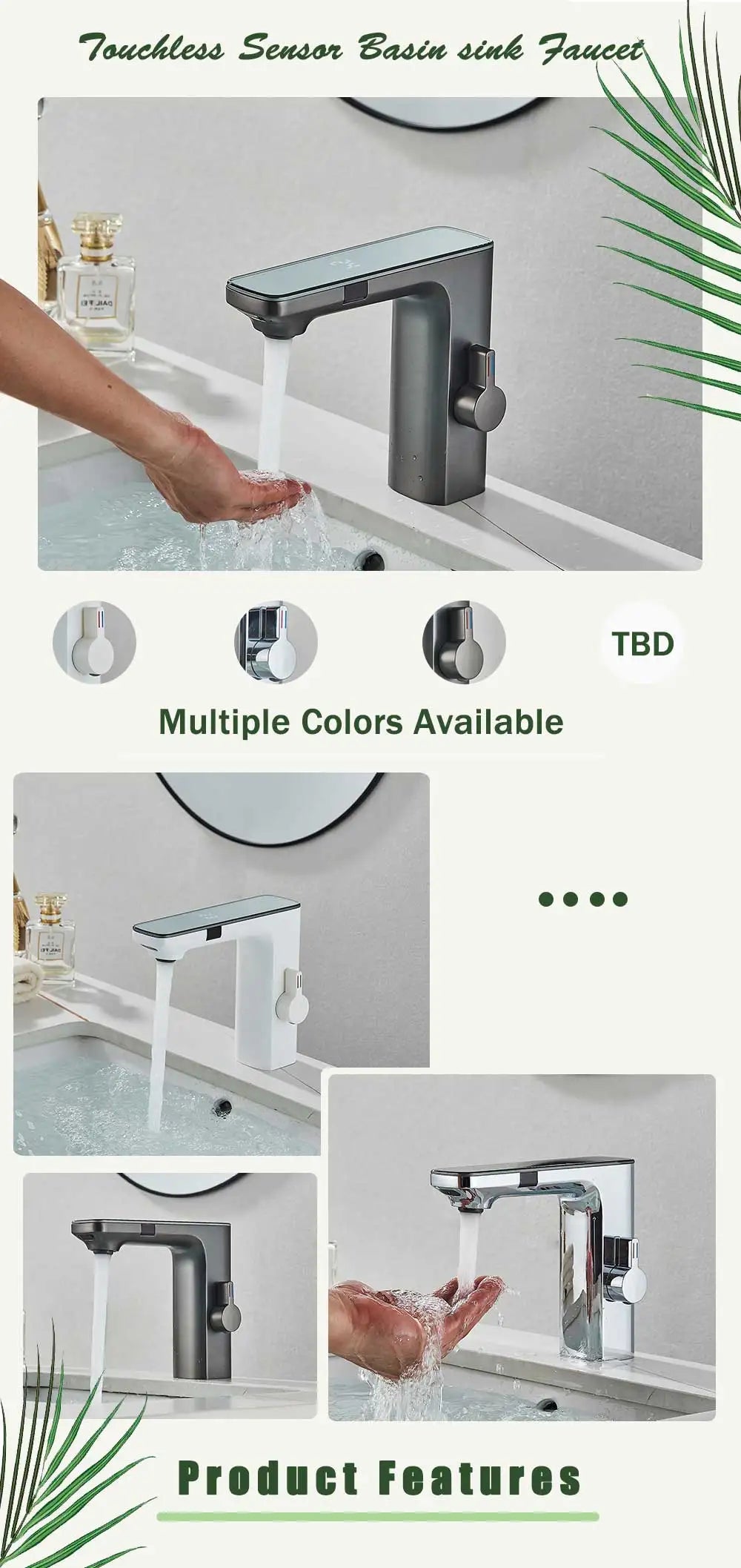 Rozin Touchless Sensor Basin Faucet with Smart Display Rozin Touchless Sensor Basin Faucet with Smart Display