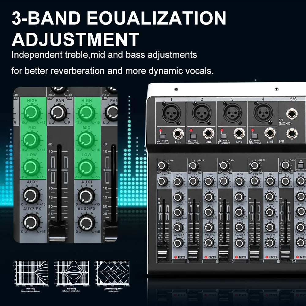 LEUS MX6 99‑Channel Bluetooth Audio Mixer LEUS MX6 99‑Channel Bluetooth Audio Mixer