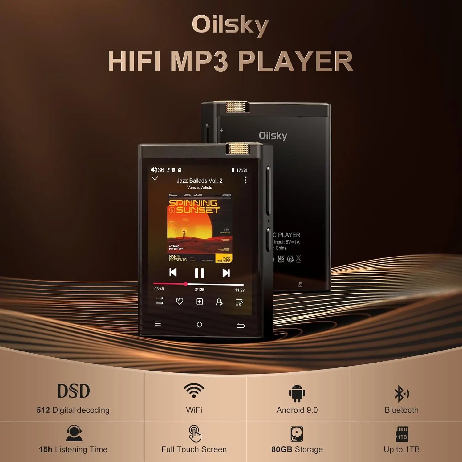 Oilsky Hi-Fi MP3 Player with Bluetooth & WiFi Oilsky Hi-Fi MP3 Player with Bluetooth & WiFi