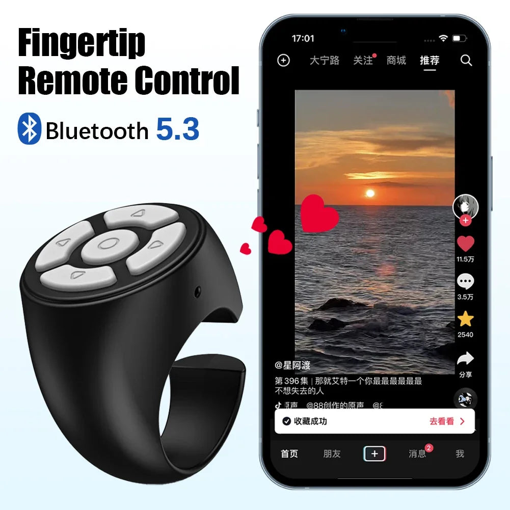 Bluetooth Scrolling Ring Remote – Wireless Page Turner & Shutter Controller Bluetooth Scrolling Ring Remote – Wireless Page Turner & Shutter Controller
