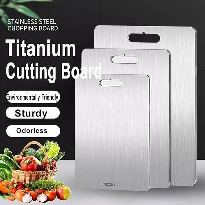 Titanium 304 Stainless Steel Double-Sided Cutting Board Titanium 304 Stainless Steel Double-Sided Cutting Board