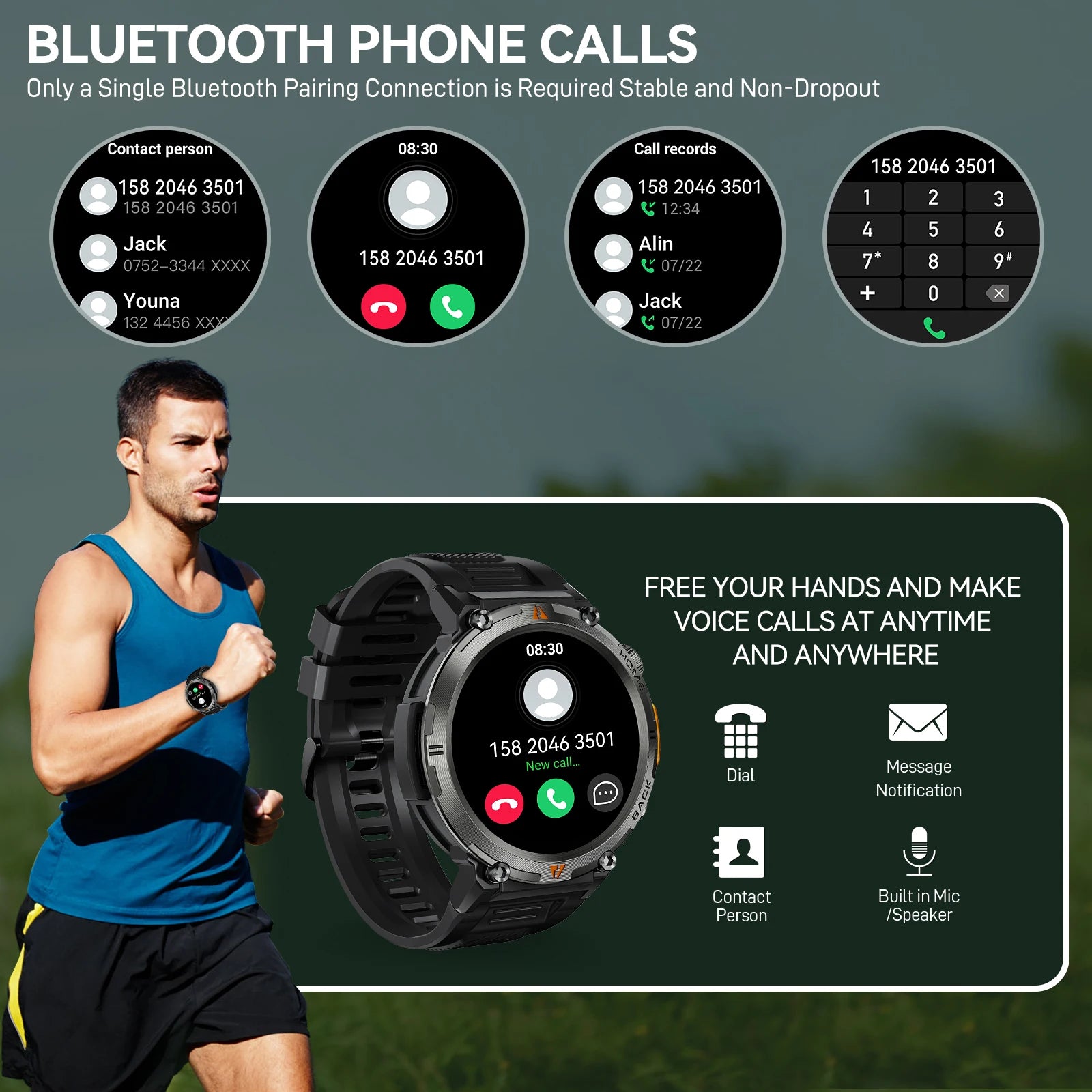 EIGIIS KE3 Bluetooth Call Smart Watch with Flashlight EIGIIS KE3 Bluetooth Call Smart Watch with Flashlight