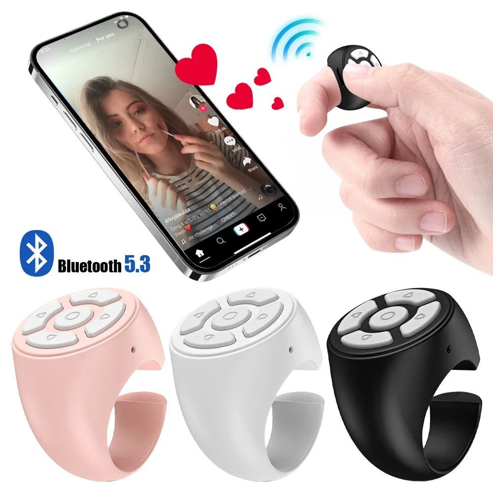 Bluetooth Scrolling Ring Remote – Wireless Page Turner & Shutter Controller Bluetooth Scrolling Ring Remote – Wireless Page Turner & Shutter Controller