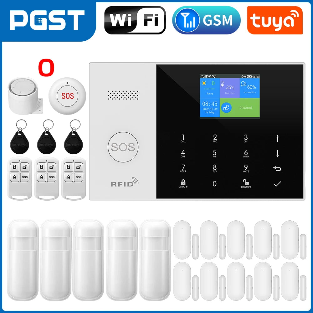 PGST Tuya Smart WiFi GSM Home Alarm System PGST Tuya Smart WiFi GSM Home Alarm System