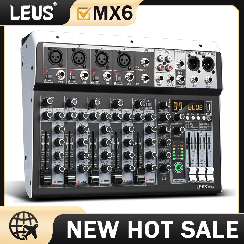 LEUS MX6 99‑Channel Bluetooth Audio Mixer LEUS MX6 99‑Channel Bluetooth Audio Mixer