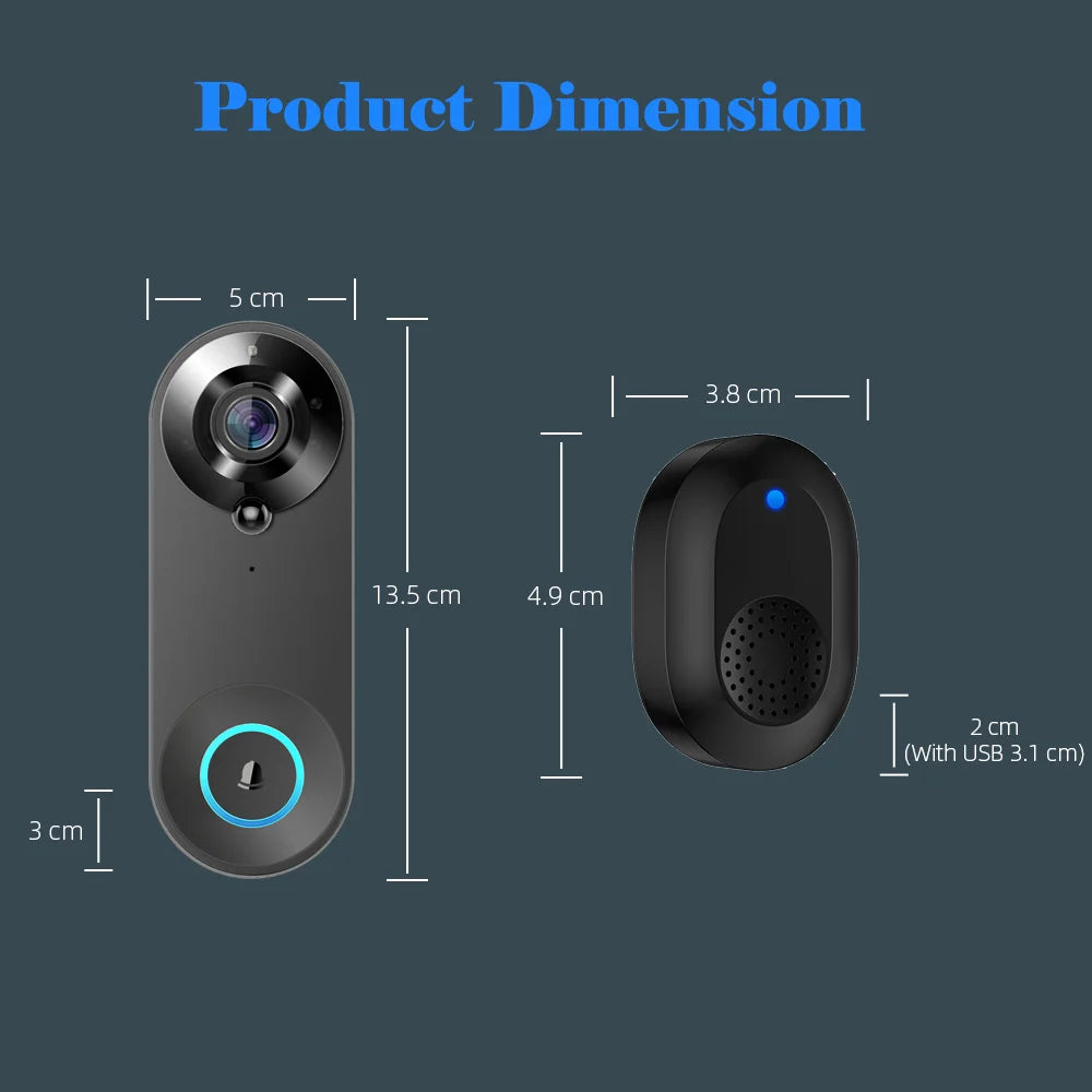 1080P Smart WiFi Video Doorbell – Tuya Compatible 1080P Smart WiFi Video Doorbell – Tuya Compatible