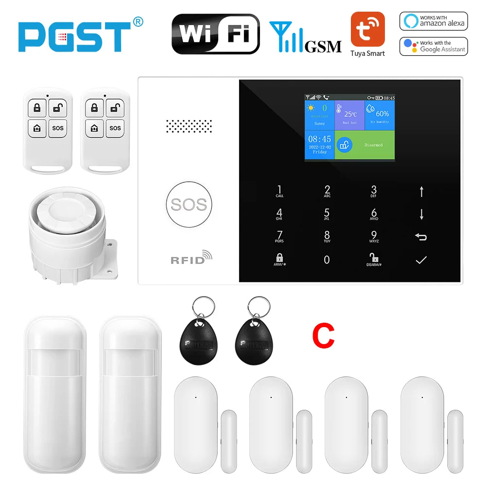 PGST Tuya Smart WiFi GSM Home Alarm System PGST Tuya Smart WiFi GSM Home Alarm System