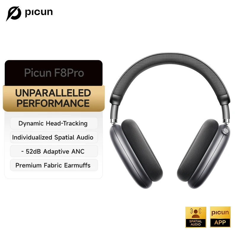 Picun F8 Pro ANC Wireless Headphones – 3D Audio & HD Mic Picun F8 Pro ANC Wireless Headphones – 3D Audio & HD Mic