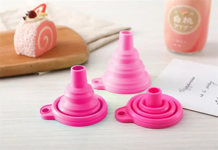 1pc Red Silicone Funnel – Mini Folding Kitchen Tool 1pc Red Silicone Funnel – Mini Folding Kitchen Tool