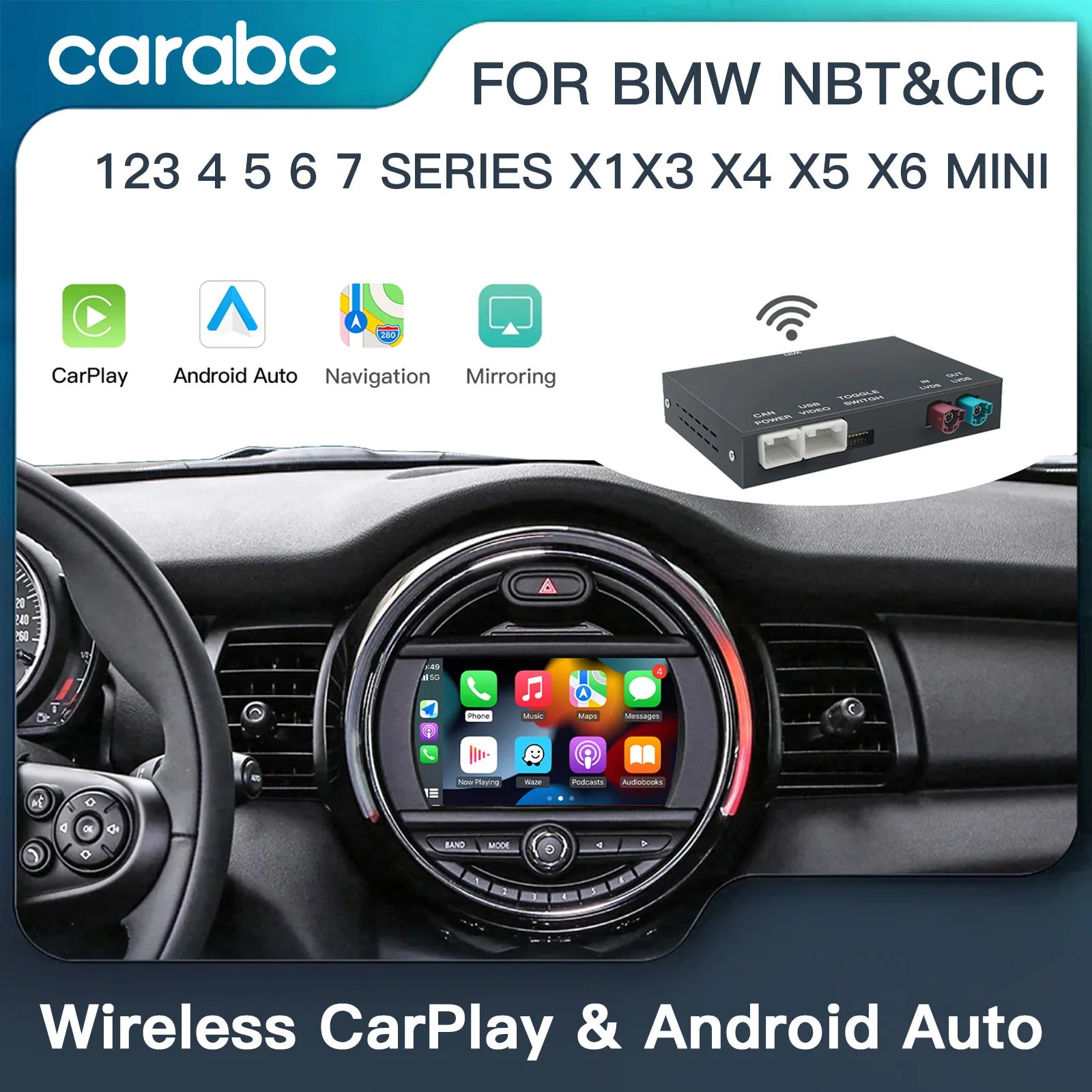 Wireless CarPlay & Android Auto for BMW/MINI (R & F Series) Wireless CarPlay & Android Auto for BMW/MINI (R & F Series)