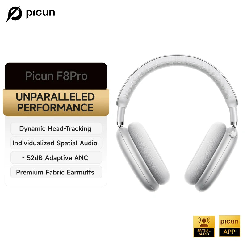 Picun F8 Pro ANC Wireless Headphones – 3D Audio & HD Mic Picun F8 Pro ANC Wireless Headphones – 3D Audio & HD Mic
