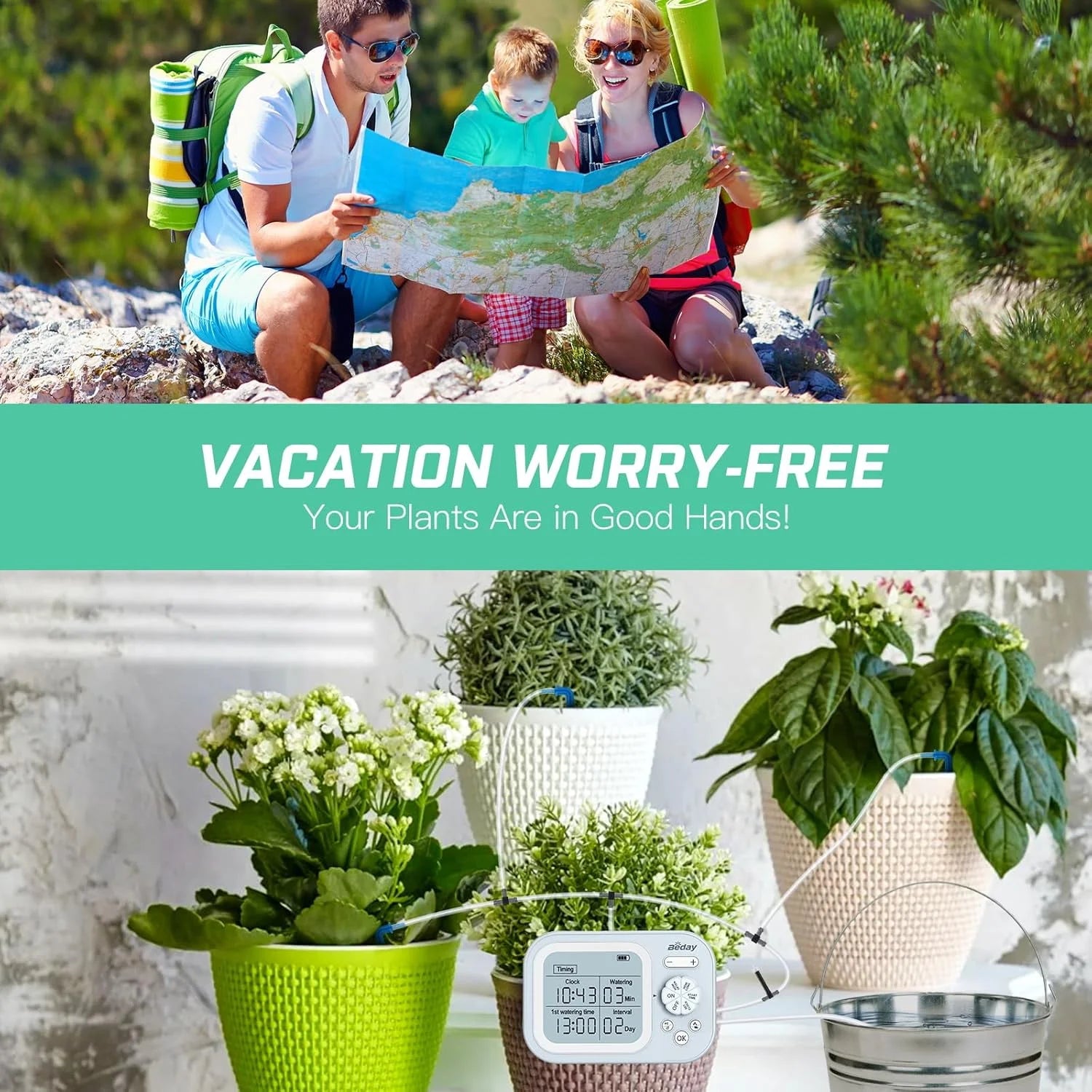 Automatic Indoor Plant Waterer – 15-Pot Drip Irrigation Kit Automatic Indoor Plant Waterer – 15-Pot Drip Irrigation Kit