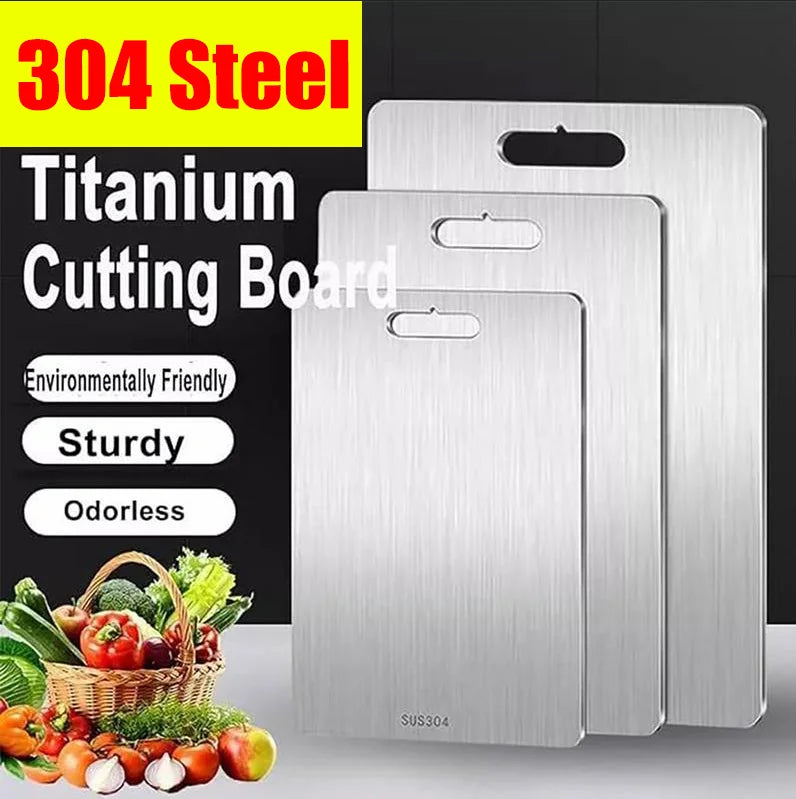 Titanium 304 Stainless Steel Double-Sided Cutting Board Titanium 304 Stainless Steel Double-Sided Cutting Board