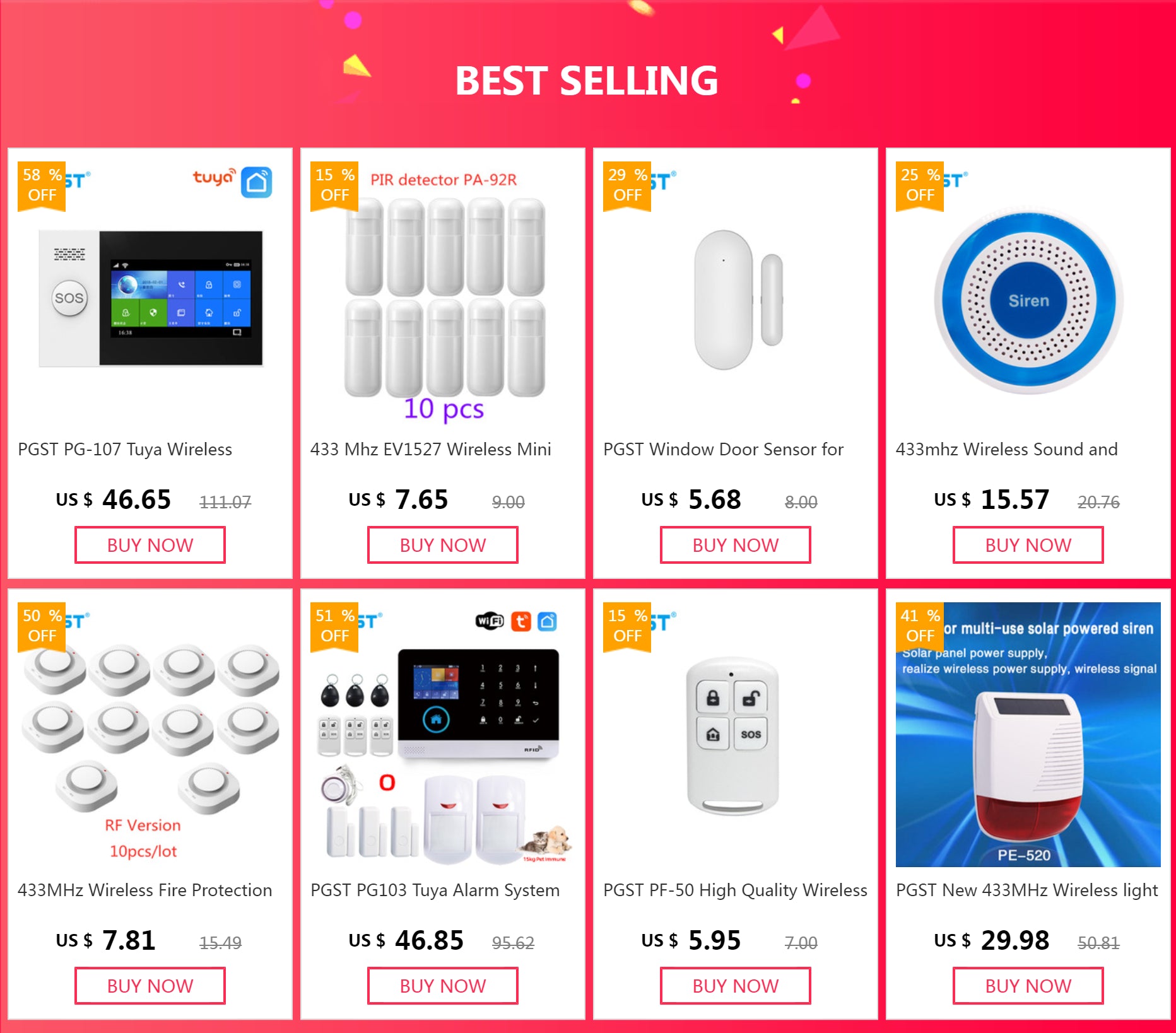 PGST Tuya Smart WiFi GSM Home Alarm System PGST Tuya Smart WiFi GSM Home Alarm System