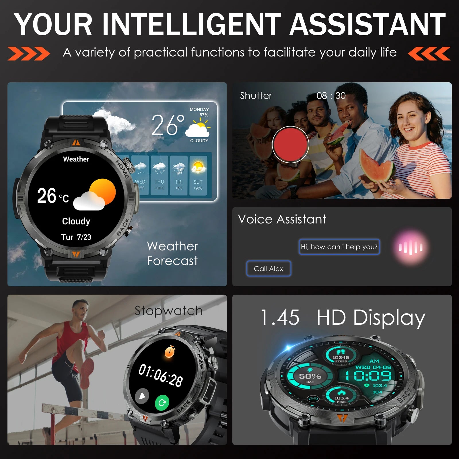 EIGIIS KE3 Bluetooth Call Smart Watch with Flashlight EIGIIS KE3 Bluetooth Call Smart Watch with Flashlight