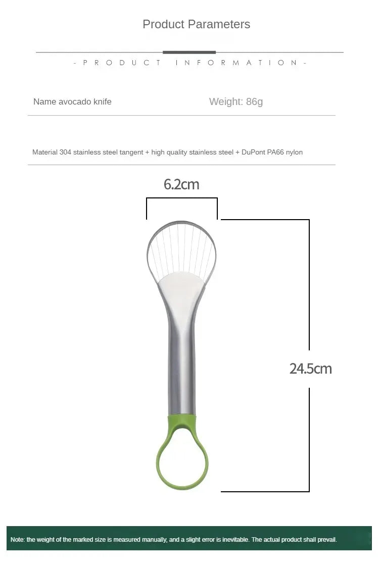 Avocado & Fruit Stainless Steel Cutting Gadget