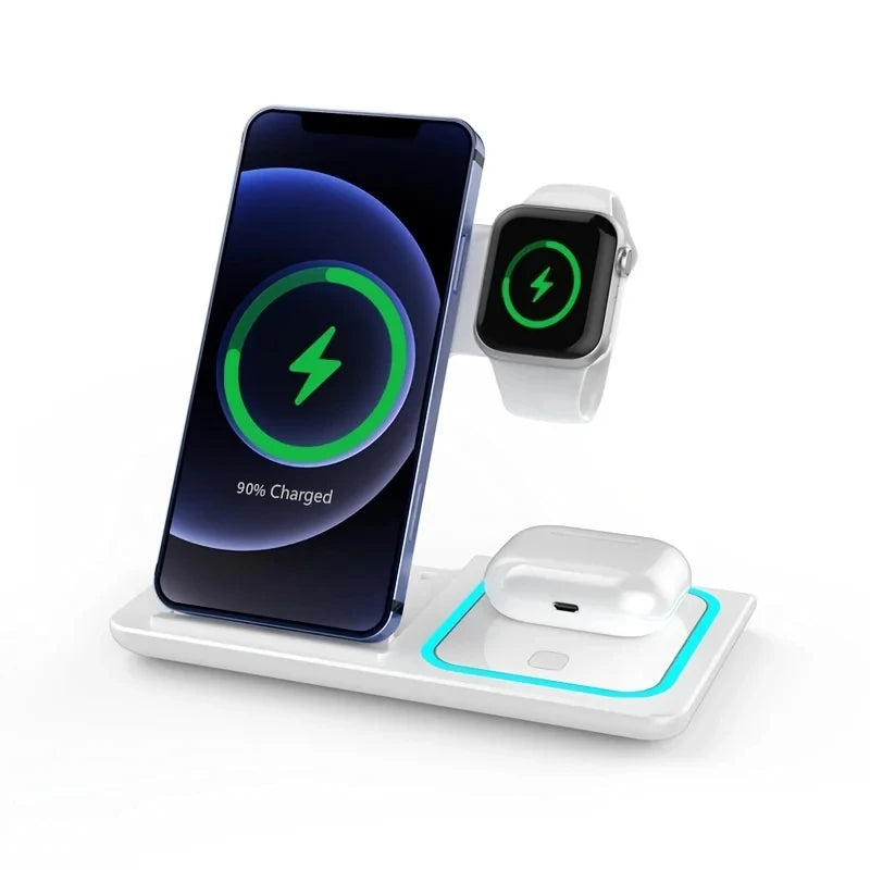 30W 3-in-1 Foldable Wireless Charging Station for iPhone, Apple Watch & AirPods