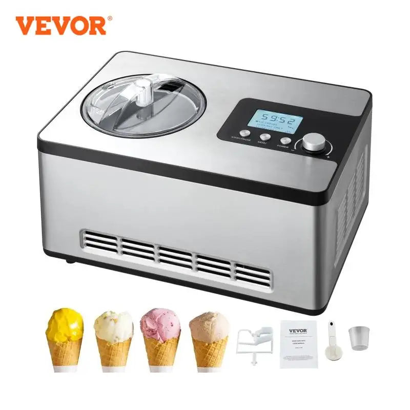 VEVOR 2QT Automatic Ice Cream Maker – Built-In Compressor