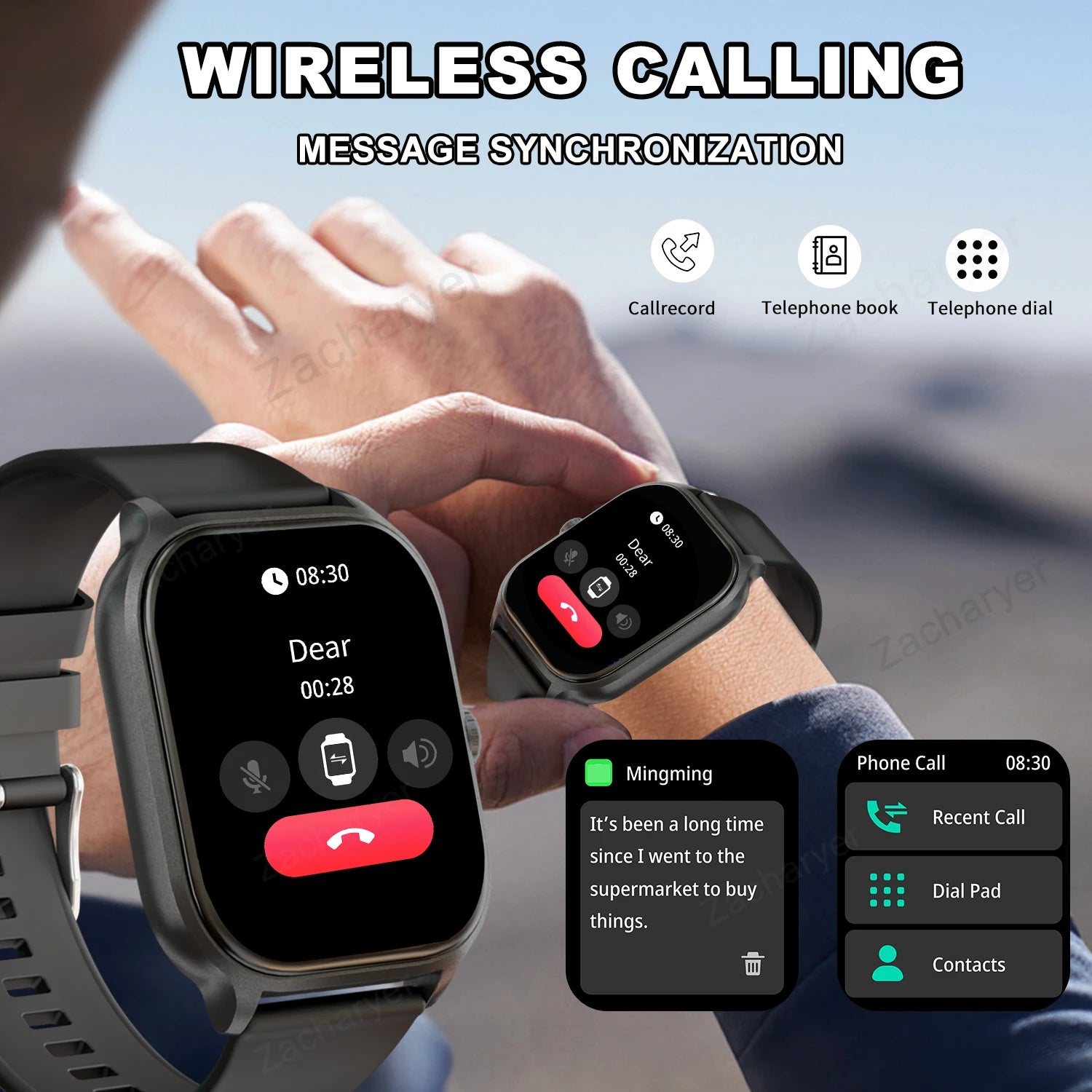 Smartwatch with Wireless Calling – Multi-Sport & SMS Reminder
