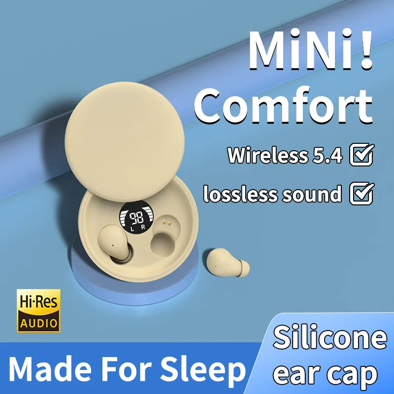 Mini Invisible Bluetooth Sleep Earbuds – Noise Canceling & Waterproof