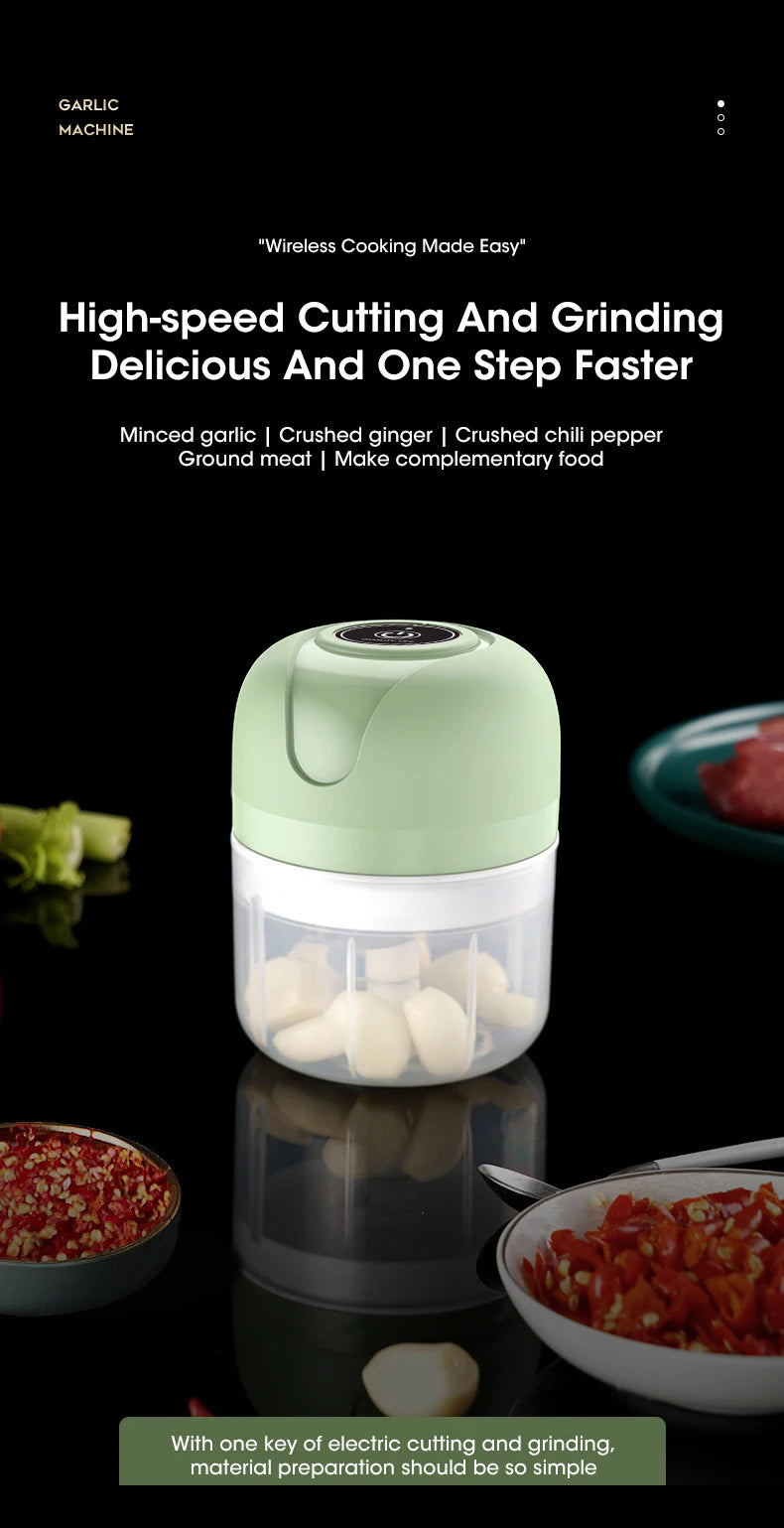 Electric Garlic Masher – Mini USB Chopper & Grinder