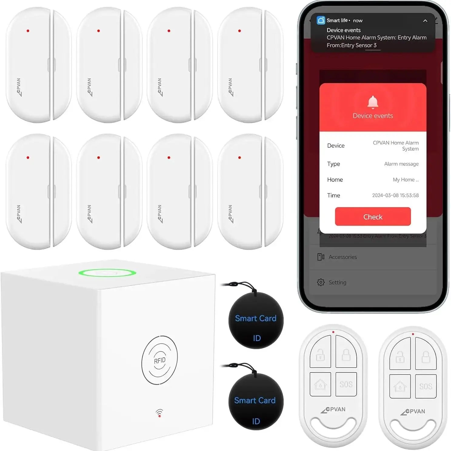 CPVAN Wireless Alarm System – Tuya Smart Home Security Kit