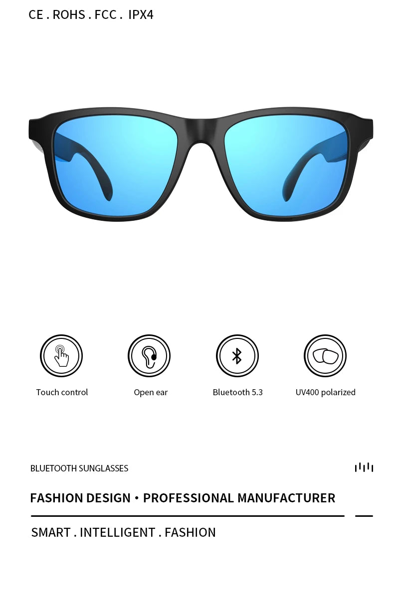 Smart Bluetooth Glasses – Music & Hands-Free Calling