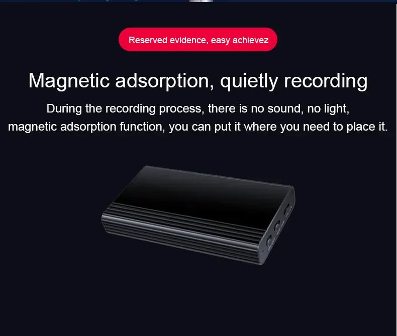 2500mAh Magnetic Voice Activated Recorder
