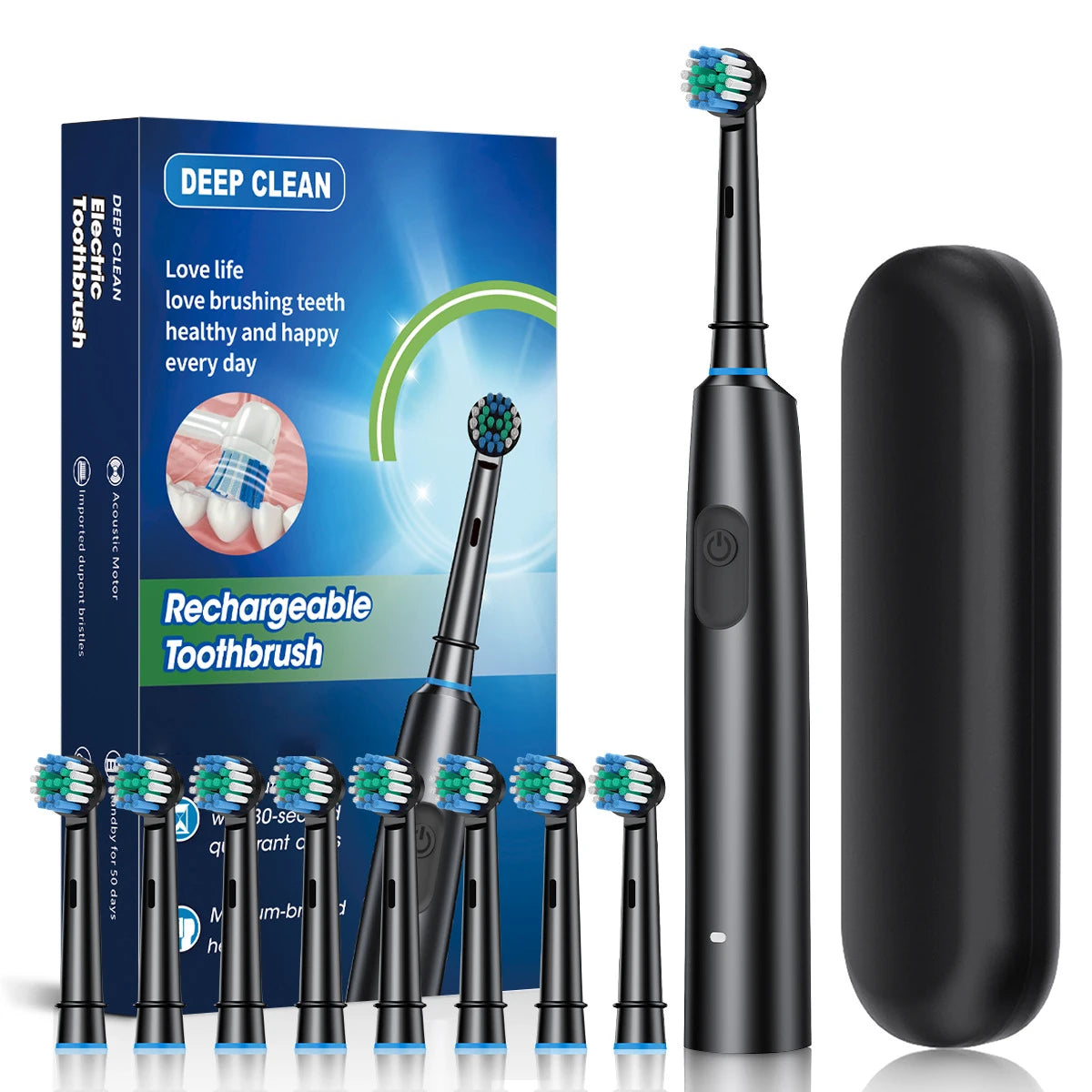 Electric Toothbrush with Rotary Cleaning & Timer
