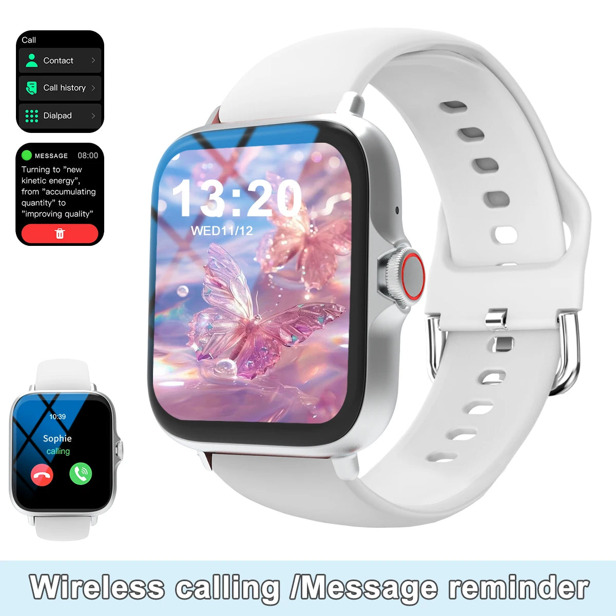 Smartwatch with Full Touch Screen – Call & Message Reminder