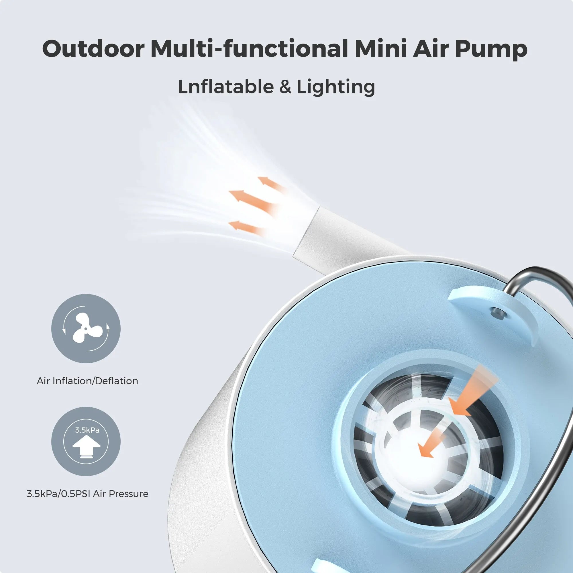 FLEXTAILGEAR Tiny Pump X – Mini Air Pump & Camping Light