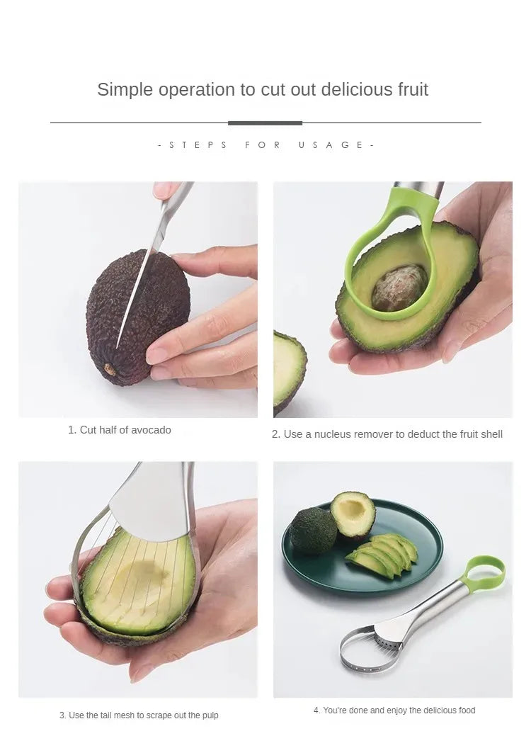 Avocado & Fruit Stainless Steel Cutting Gadget