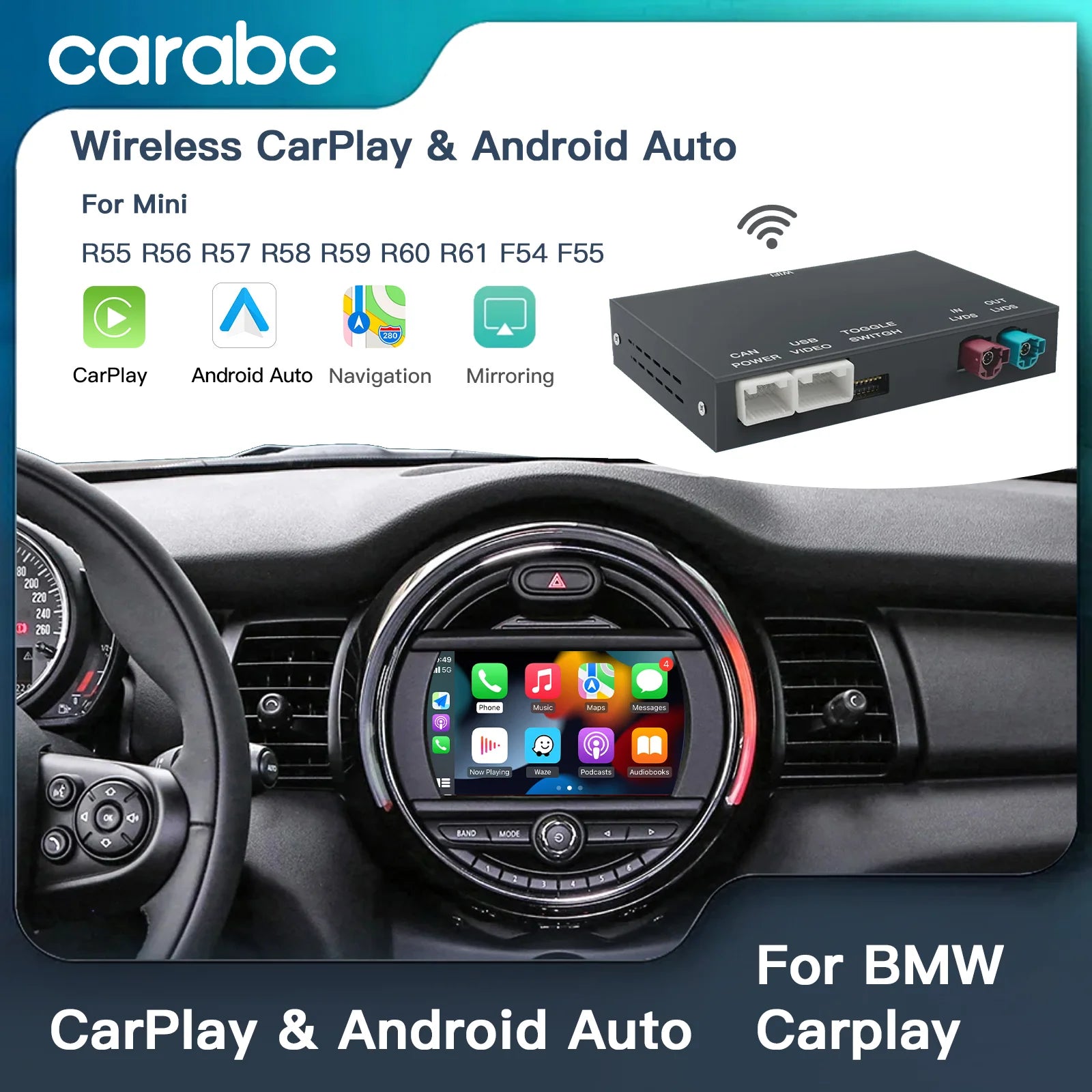 Wireless CarPlay & Android Auto for BMW/MINI (R & F Series)