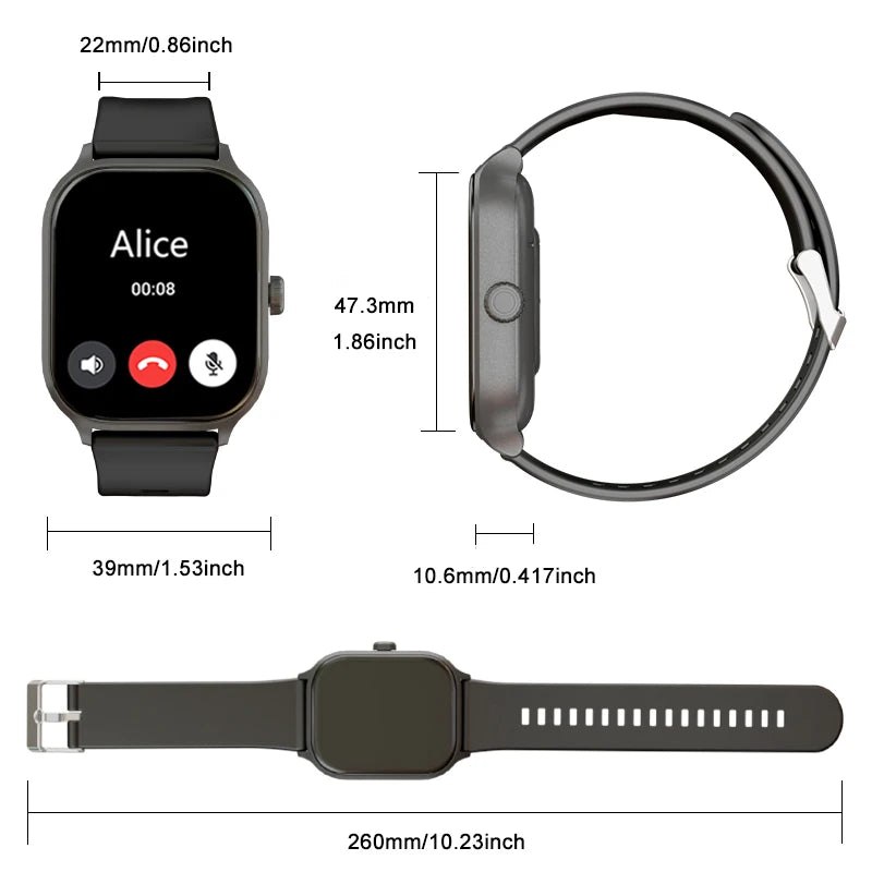 Smartwatch with Wireless Calling – Multi-Sport & SMS Reminder