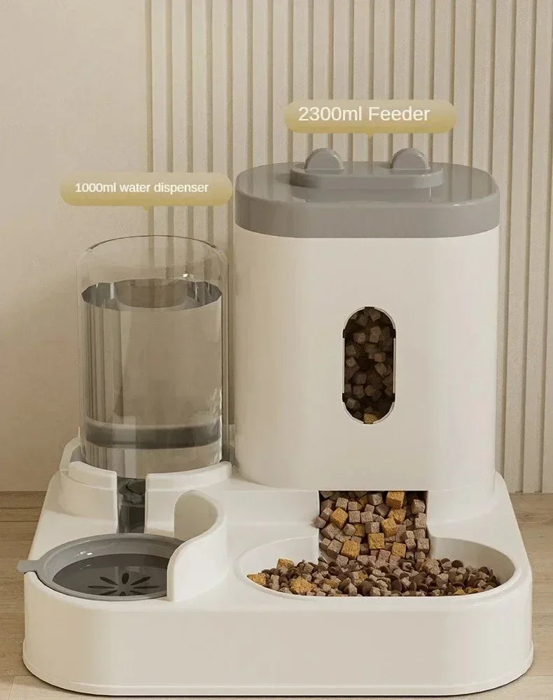 Automatic Pet Feeder with Water Fountain – Large Capacity Bowl for Dogs & Cats