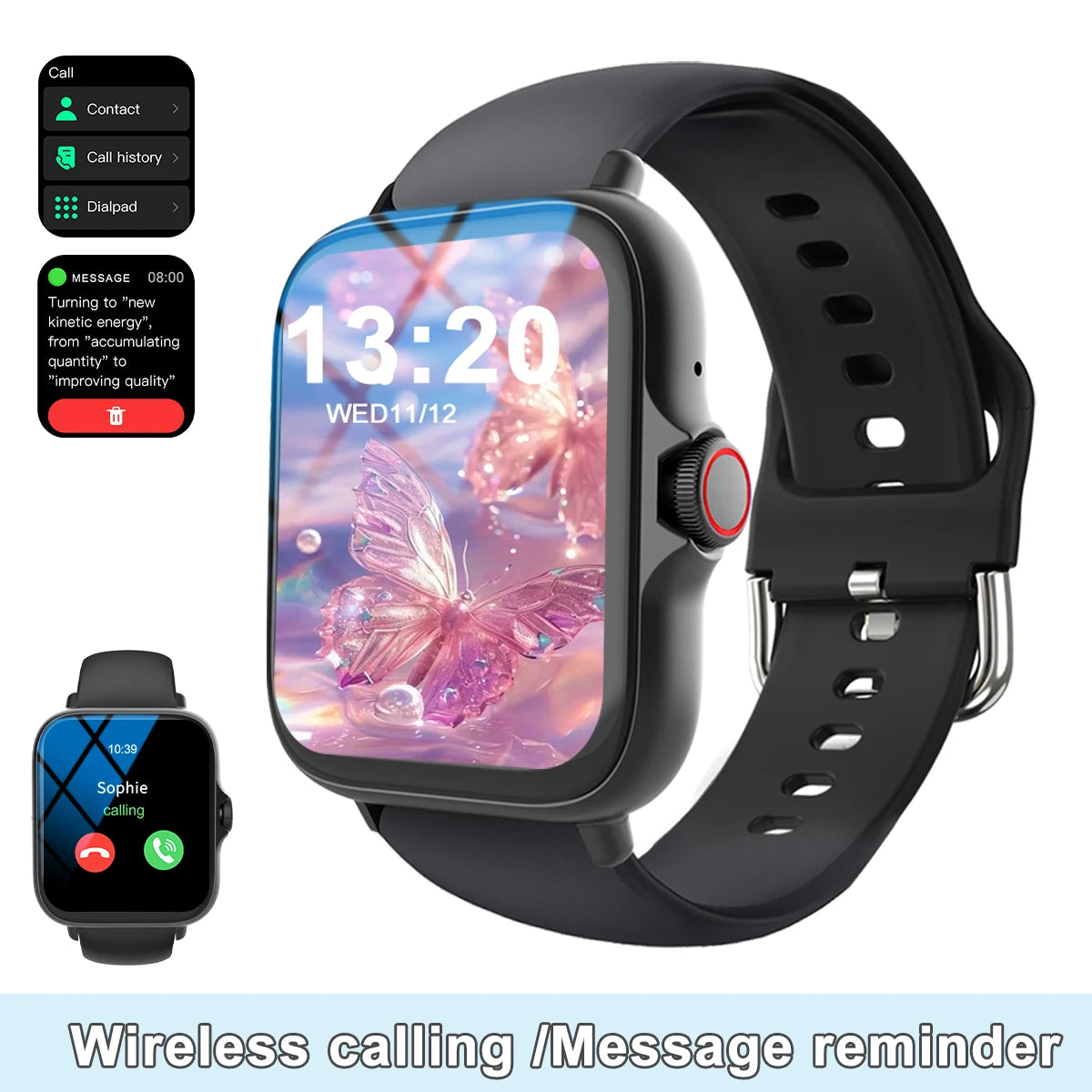 Smartwatch with Full Touch Screen – Call & Message Reminder