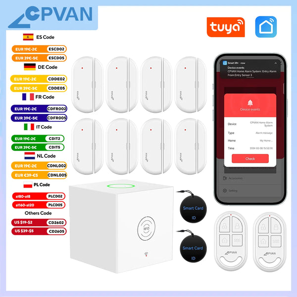CPVAN Wireless Alarm System – Tuya Smart Home Security Kit