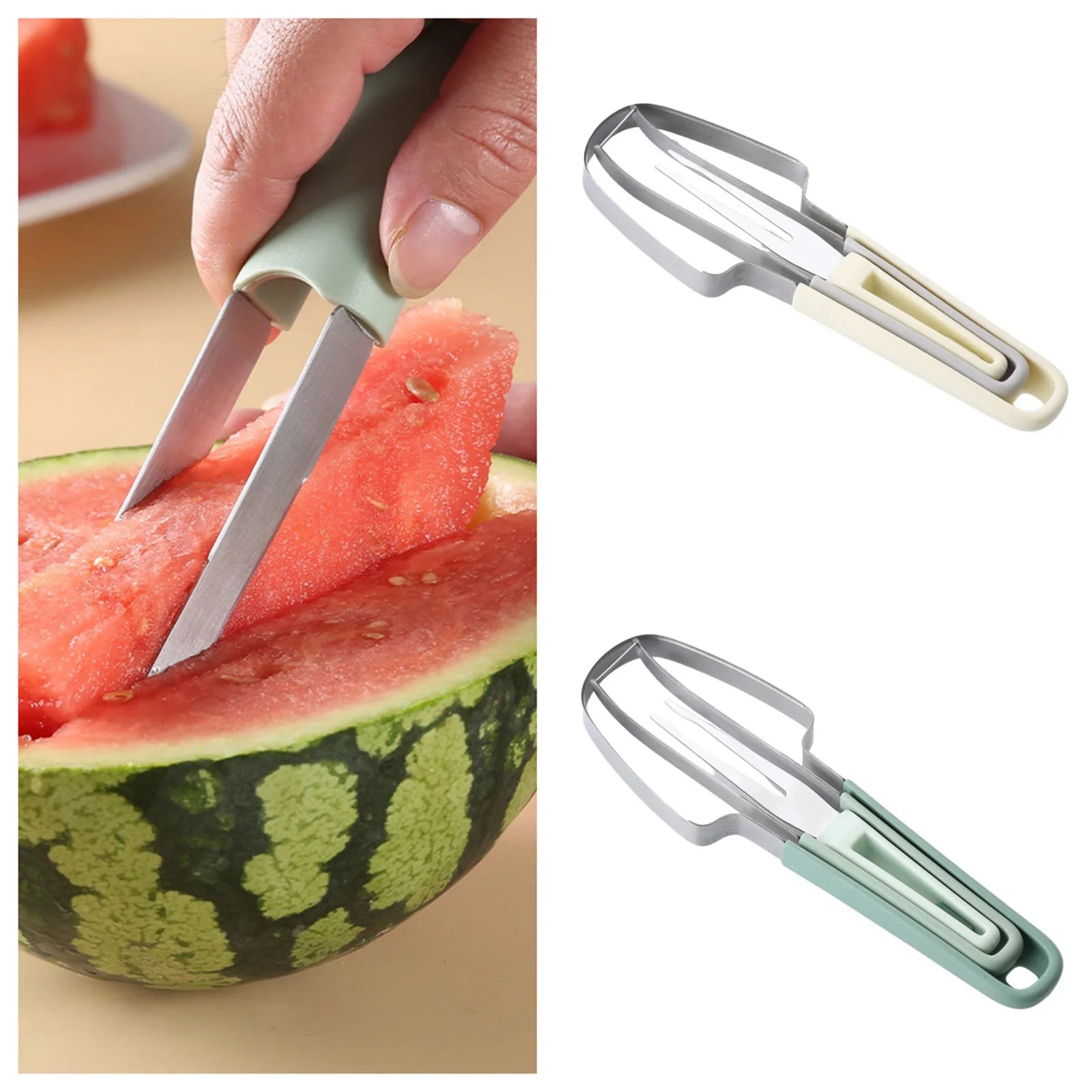 Stainless Steel Watermelon Cutter – Fork & Slicer Tool
