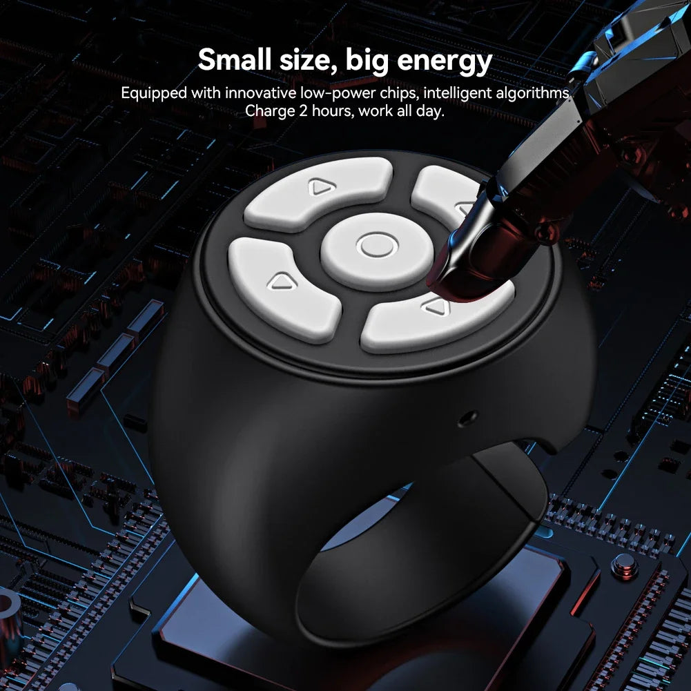 Bluetooth Scrolling Ring Remote – Wireless Page Turner & Shutter Controller