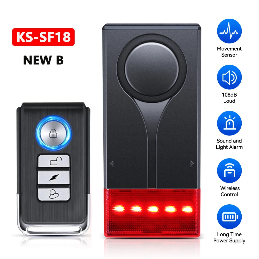 Awapow Wireless Bike & Window Alarm – 110dB with Remote