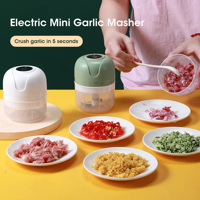 Electric Garlic Masher – Mini USB Chopper & Grinder
