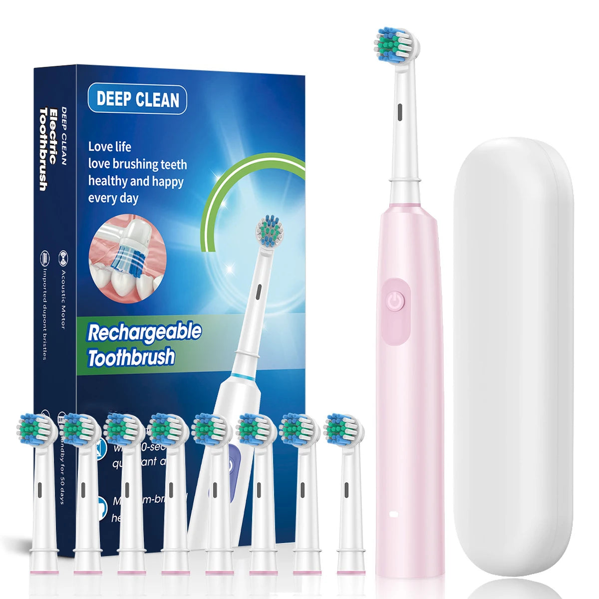 Electric Toothbrush with Rotary Cleaning & Timer