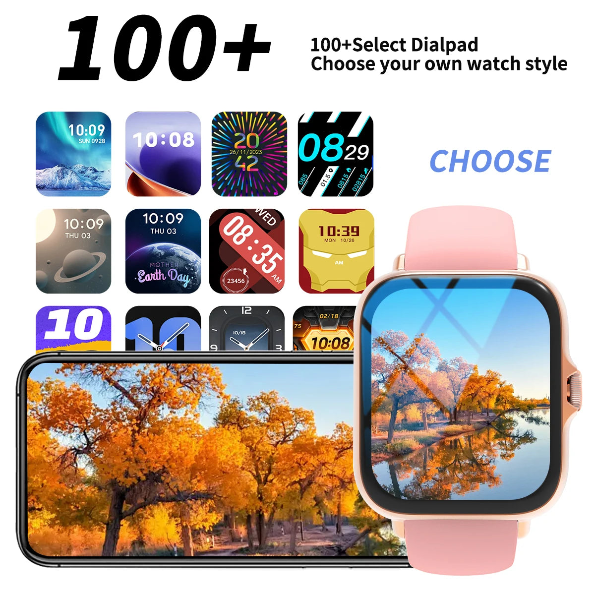 Smartwatch with Full Touch Screen – Call & Message Reminder