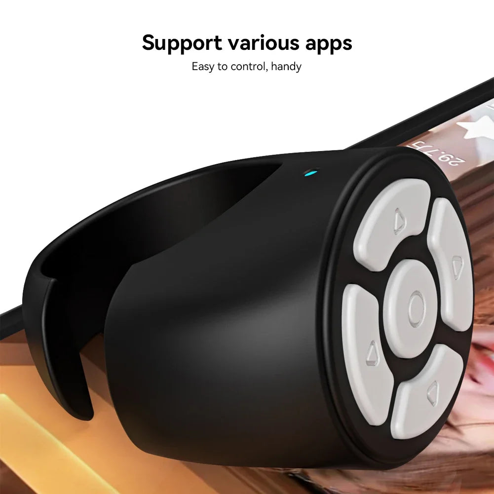 Bluetooth Scrolling Ring Remote – Wireless Page Turner & Shutter Controller