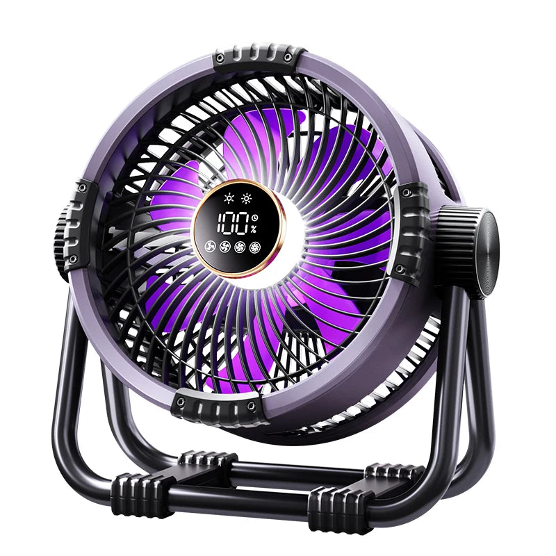 20,000mAh Rechargeable Camping Fan with Light & Hook