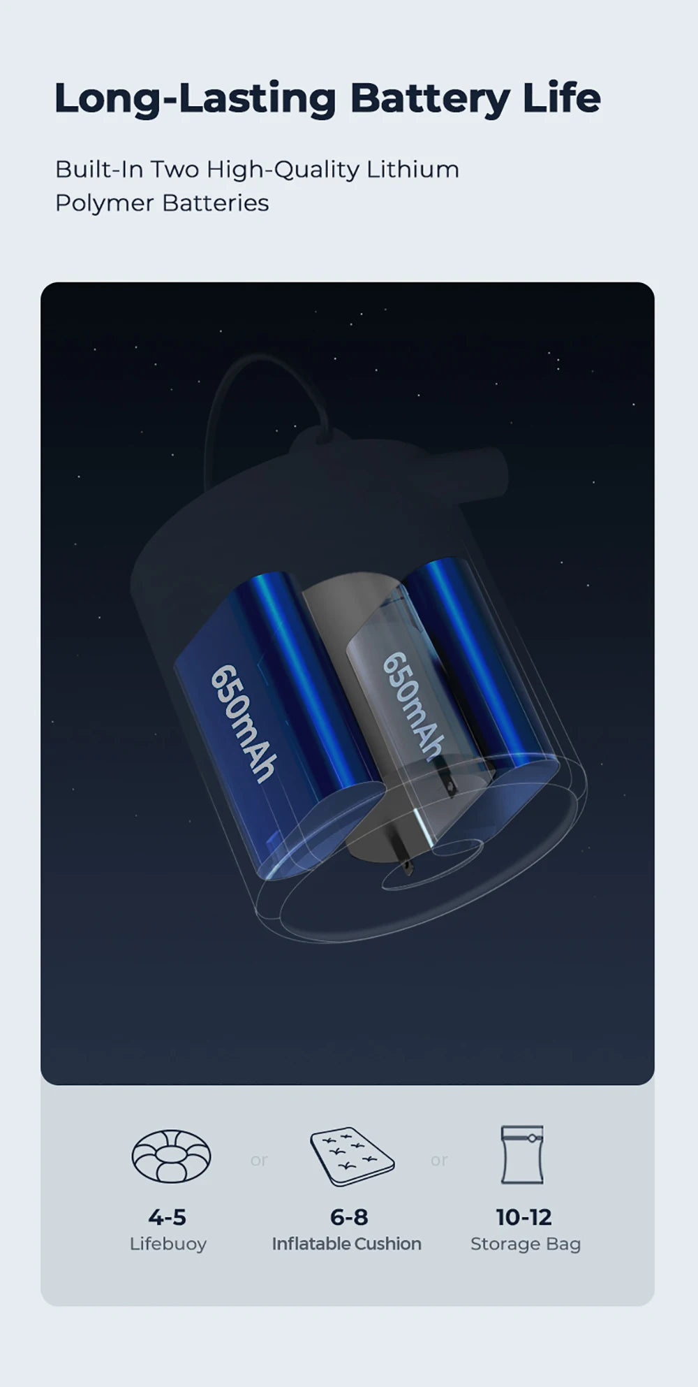 FLEXTAILGEAR Tiny Pump X – Mini Air Pump & Camping Light