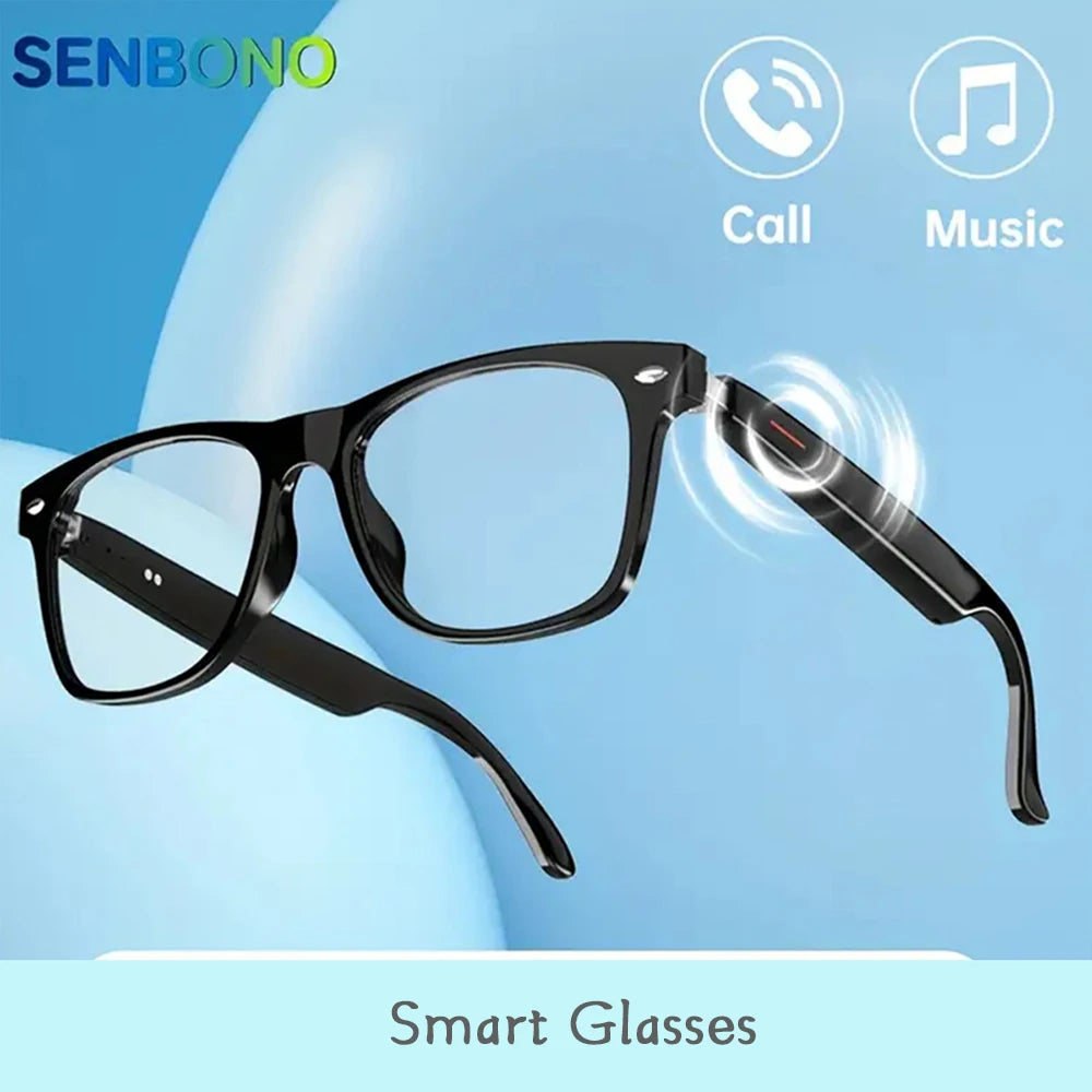 SENBONO Smart Bluetooth Glasses – Music & Call, Anti-Blue Light